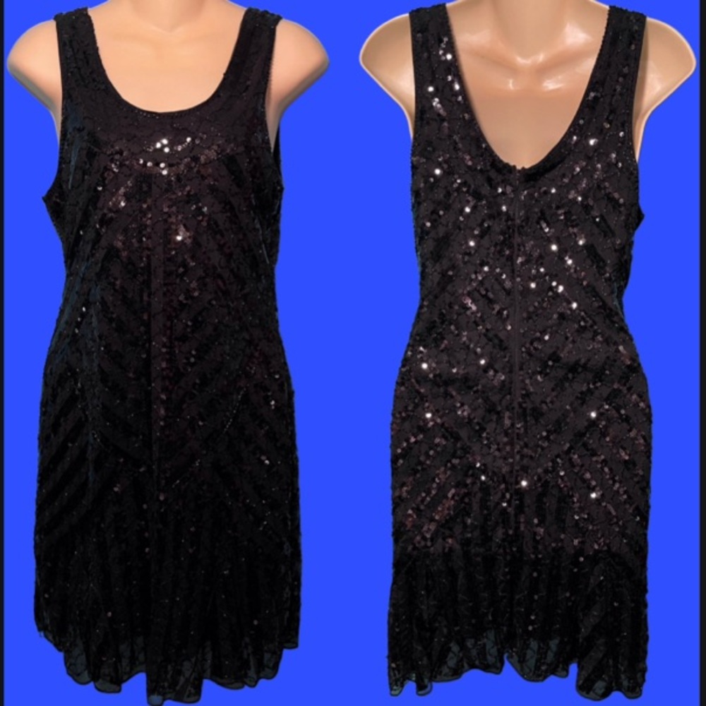 “NEW” Black Sequin Sleeveless Mini Dress